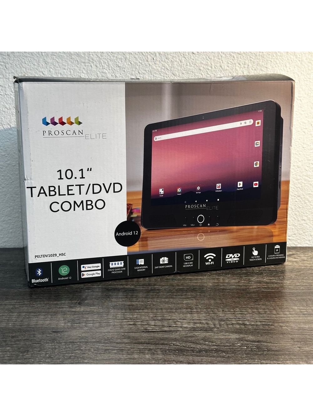 Proscan Elite 10.1" Tablet/DVD Combo with Android 12